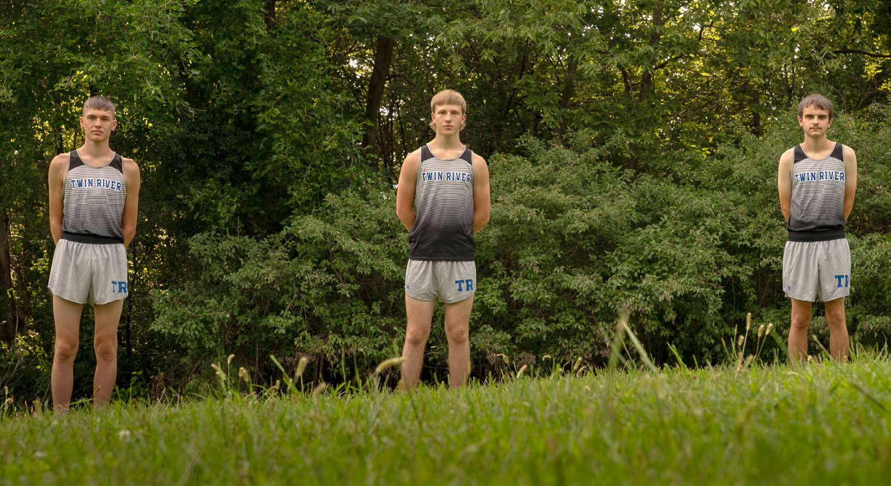 There may not be a lot of them, but fans can expect big things from the Titan cross country team. Ryker Stenzel (left), Cyrus Davenport and Carson Kershaw are an experienced group looking to show improvement each week they step out on the course. NCJ photo by Jen Johnson