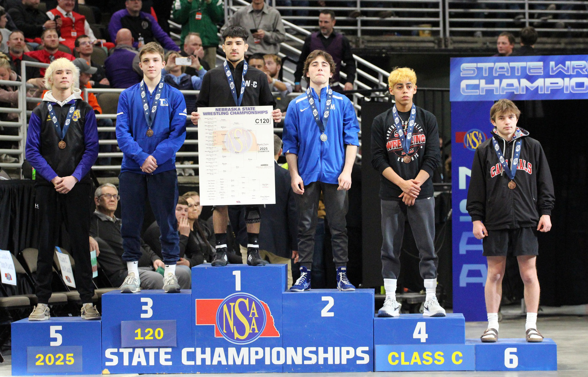 Twin River sophomore Zach Held finished third at 120 pounds. He finished the event with a 4-1 record, winning three matches by decision and one with a pin. NCJ photo by Travis Lane