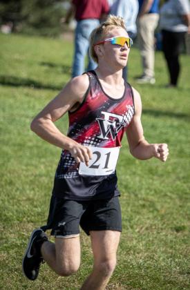 Tate Wood finished 6th and earned a medal at the conference meet. NCJ photos by Rick Holtz 