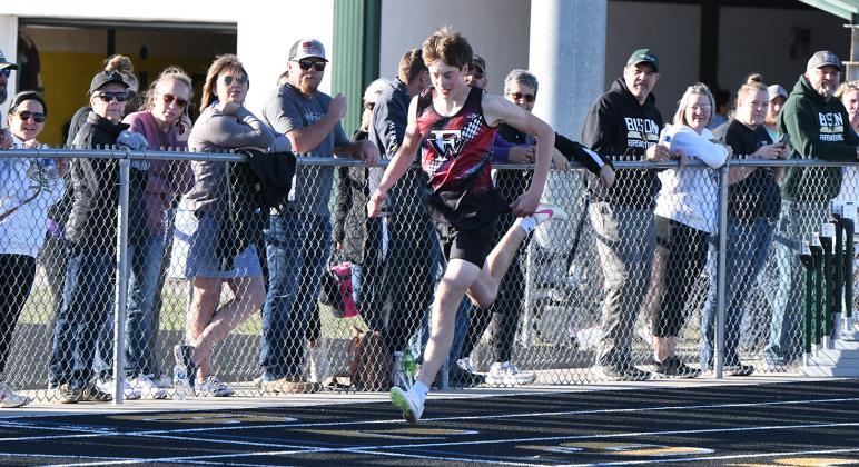 Nolan Dubas finished 11th in the 200-meter dash with a time of 25.97. NCJ photos by Rick Holtz
