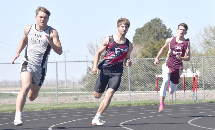 Fletcher Dubas finished second in the 100- and 200-meter dashes. NCJ photos by Cienna Friesen