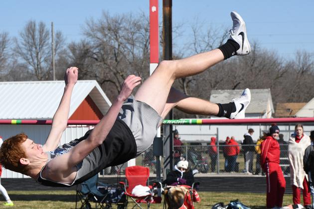 Adam Warren finished 7th in the high jump on Tuesday. NCJ photo by Rick Holtz
