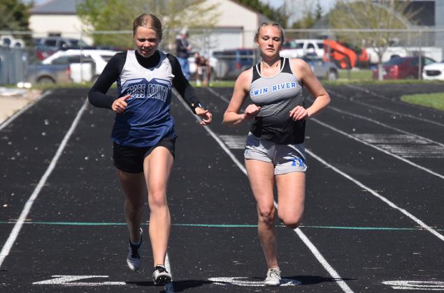 Grace Yrkoski finished 14th in the 200-meter dash with a time of 31.56. NCJ photo by Cienna Friesen