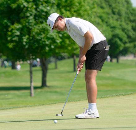 Kiptyn Hamik put in a strong performance over two days at the Class D State Golf Championships last week in Columbus. He did not return home empty-handed, earning a medal after finishing 10th. NCJ photos by Melissa Aaberg