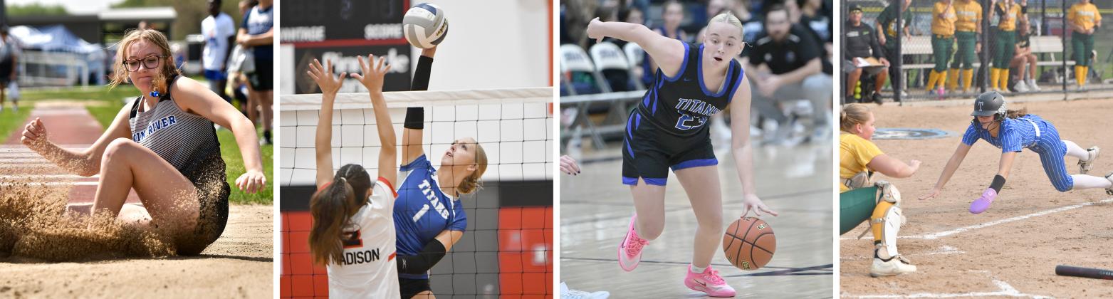 Adalyn Bishop, Tricia Kunkee, Maya Ramaekers and JLee Van Driel  join Georgia Bridger to make up the NCJ All-Area First Team. NCJ file photos