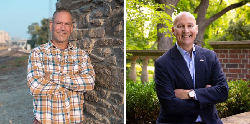 Dan Osborn (left) and U.S. Sen. Pete Ricketts will face off in a debate on Sept. 1 at the Nebraska State Fair. Photos provided