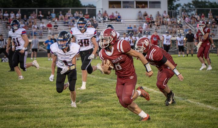 Cael Dubas carried the ball 15 times for 123 yards and three touchdowns. NCJ photos by Rick Holtz