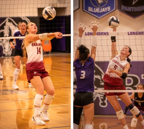 LEFT: Londyn Ziemba led Fullerton with 25 assists. She also had 7 digs, 4 kills and an ace. RIGHT: Brynn Bakewell finished with a team-high 14 kills against Burwell. She also had 5 aces, 6 digs and a block. NCJ photos by Rick Holtz