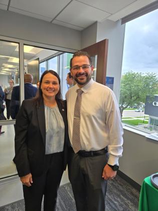 Andreia Nebel, Ed.D., PT., DPT., FNAP pictured with Caleb Poore, BCHC President & CEO. Photo provided