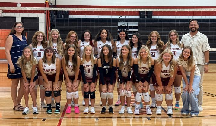 Back Row (L-R): Head Coach Ziemba, Hailey Johnson, Kaycee Harter, Londyn Ziemba, Brooklynn Loseke, Koco Samuels, Brynn Bakewell, Ava Smith, Riley Thomas, Lexxus Schroeder, Assistant Coach Garcia. Front Row (L-R): Student Manager Molly Dubas, Nevaeh Wendtlandt, Lincoln Schroeder, Sara Russel, Layla Page, Ellie Meysenburg, Reese Dubas, Claire Russel, and Student Manager Kinsley Busch. Not pictured: Addison Coe and Student Manager Kinsley Bremer Photo provided