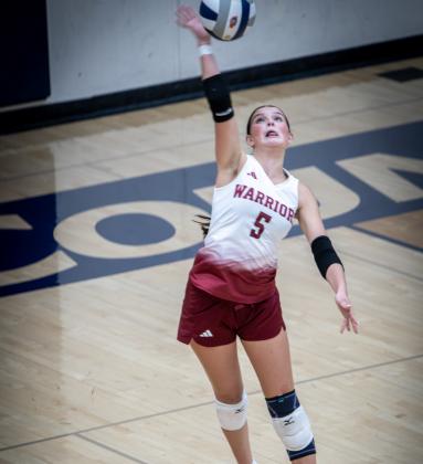 Brynn Bakewell finished with 9 kills to go along with 9 digs, 3 aces, 1 block in her first career varsity volleyball match. NCJ photos by Rick Holtz