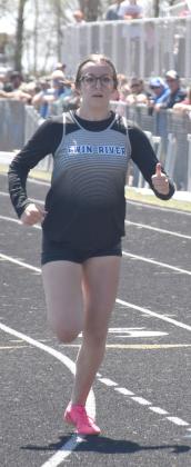 Adalyn Bishop finished sixth in the 100-meter dash with a time of 13.50, just 0.31 seconds behind the winner. NCJ photo by Beth Sparrow