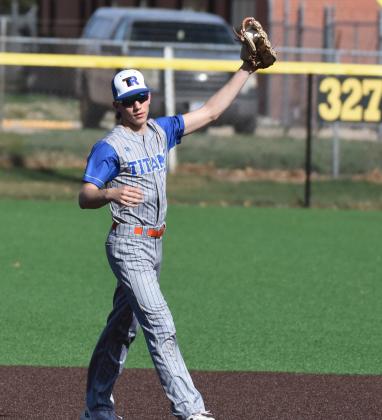 Colsten Rodriguez makes the catch for the third out in the bottom of the second inning on Monday against York. Steve Mosely / York News Times