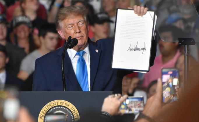 President Donald Trump held a rally in Grand Island on Monday. NCJ photo by Beth Sparrow