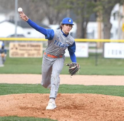 Titans pitcher Braedyn Ramaekers threw a complete game on Friday. NCJ photo by Rick Holtz