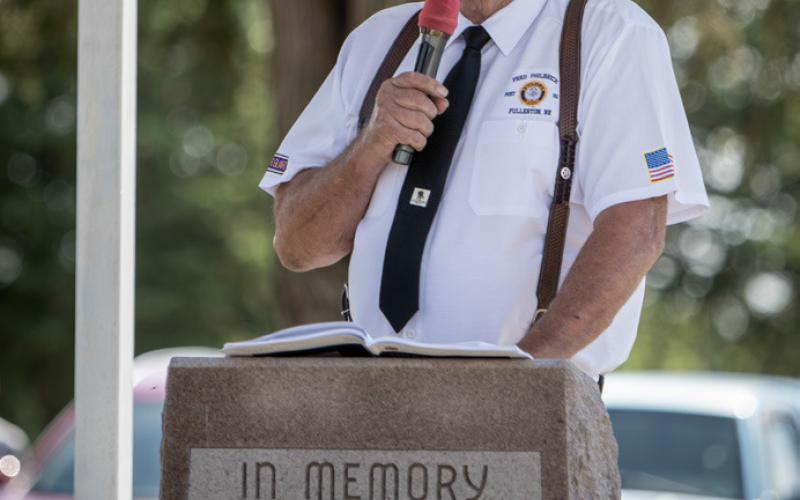 Legion Commander Mike Frye welcomes the crowd.