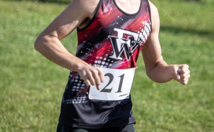 Tate Wood finished 6th and earned a medal at the conference meet. NCJ photos by Rick Holtz