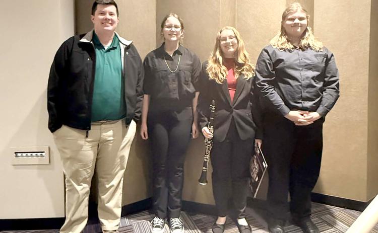 Colton Harris, Hailey Johnson and PJ Sabata performed on Monday with the Kearney Underclassmen Honor Band. The concert was at Kearney High School. Photo provided