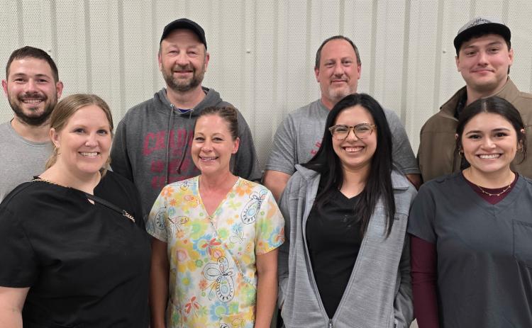 The winning team at Trivia Night was the Fullerton Dental team, consisting of Dr. Melissa Schock (front left), Jessica Bridger, Jenny Bueno, Ruby Bueno, Dustin Schock (back left), Jarod Bridger, Les Sharman and Isaac Gleason. Photos provided