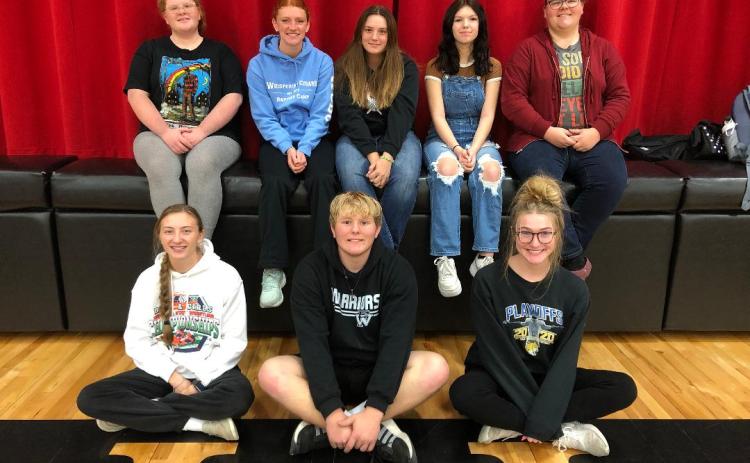 Recognized actors at the Ord Festival are (back row, from left): Torrie Harris, Julianna Maxfield, Emily Beed, Rainna Sierks, and Alayna Carey. Front row (from left) are: Makayla Robinson, Jerrod Land, and Kristine Chmiel. Courtesy photos