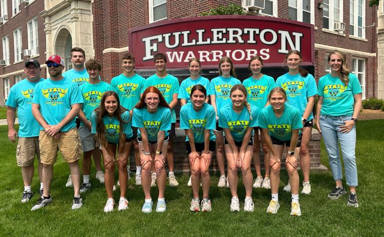 Fullerton's track state qualifiers and coaches began their journey to Omaha on Thursday. NCJ photo by Rick Holtz
