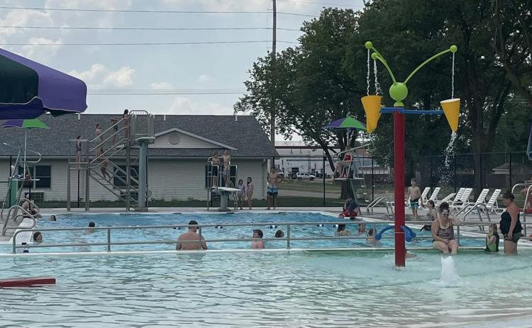 Monday saw a short weather delay, but the crowd was just happy to be in the pool. Photo provided by the Fullerton Community Pool