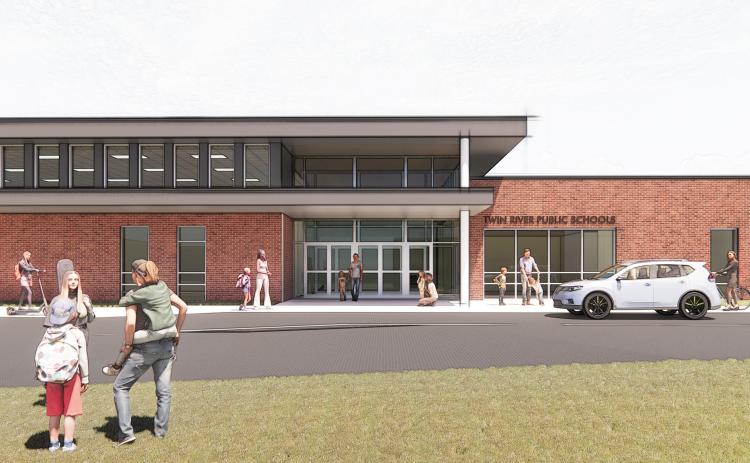 Illustration of what a new Twin River school building could look like. Photo provided