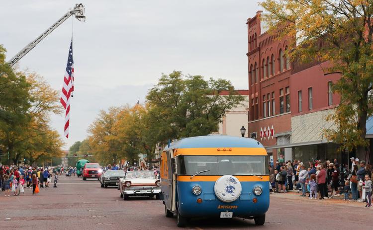 Sherry Morrow’s 1968 Corvair Ultra Van makes regular appearances in the UNK homecoming parade. Morrow will have five vehicles in Saturday’s event, scheduled for 10 a.m. in downtown Kearney. Photo by Erika Pritchard, UNK Communications