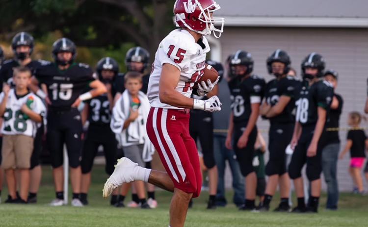 Roe Patton caught three passes on Friday for 108 yards Two of his catches went for touchdowns. NCJ photo by Whitney Busch
