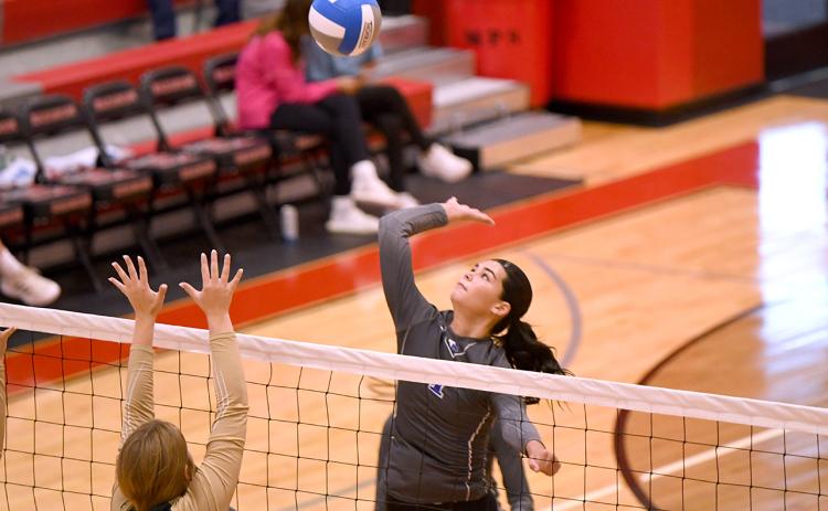 Chloe Pilakowski leads the Titans with 155 kills this season. NCJ file photo by Rick Holtz