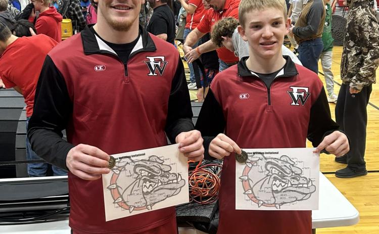 Brett Bridger (left) and Tate Wood earned medals at the Pleasanton Invitational. Photo provided