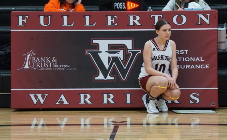 Lylla Sabata gets ready to check in on Thursday in Fullerton's win over Palmer. NCJ photo by Cathy Cook
