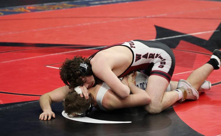 Brett Bridger has his eye on gold this year. This is his fourth trip to state and he wants to be on the top of the podium on Saturday. NCJ photo by Travis Lane