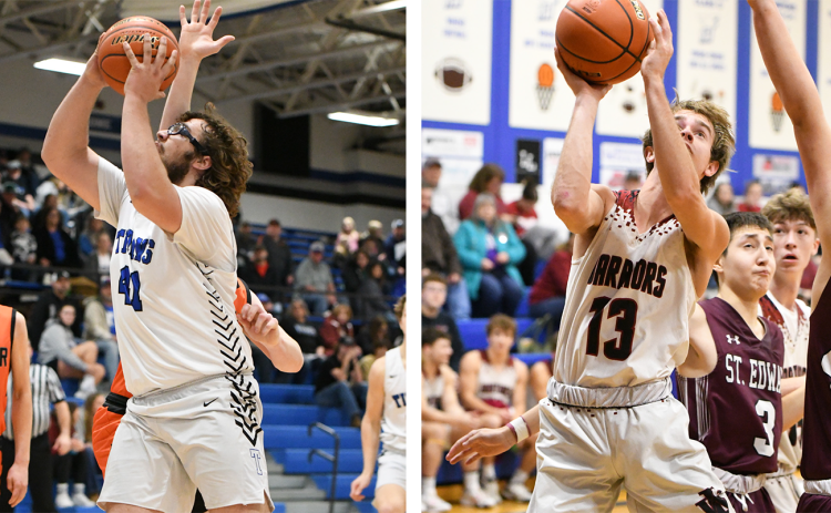 Twin River senior Ryder Kleckner (left) and Fullerton senior Justin Horn learned their sub-district match ups on Tuesday. Fullerton takes on Neligh-Oakdale and Twin River opens the sub-district against Shelby-Rising City. NCJ file photos by Rick Holtz