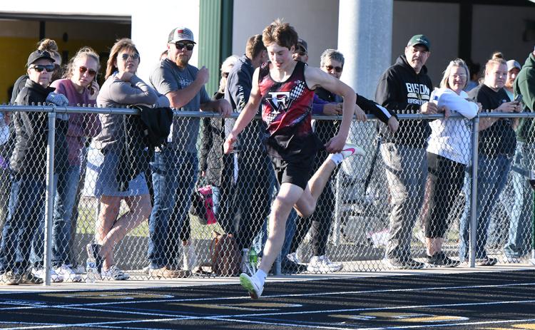 Nolan Dubas finished 11th in the 200-meter dash with a time of 25.97. NCJ photos by Rick Holtz