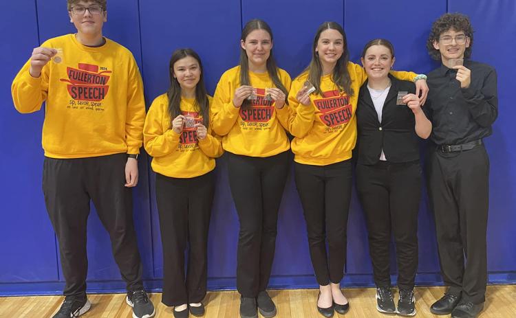 Fullerton finished fifth at the speech district. Photo provided