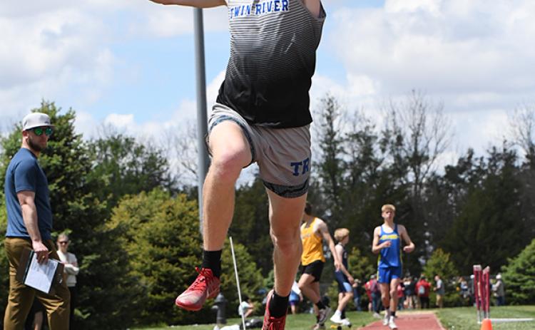 Kirk Hebda qualified for the state track meet in triple jump. He finished third in the district with a 41-03.75 leap. NCJ photos by Rick Holtz