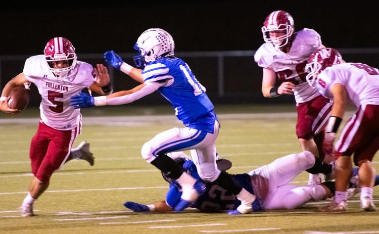Fletcher Dubas carried the ball 21 times for 67 yards. NCJ photo by Melissa Aaberg