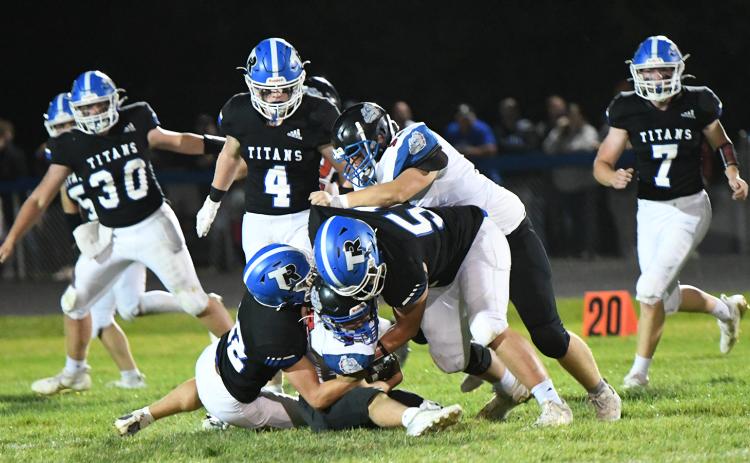 Twin River limited Humphrey-Lindsay Academy to 112 yards of total offense. The defense finished the season its second shutout. NCJ photo by Calvin Holtz