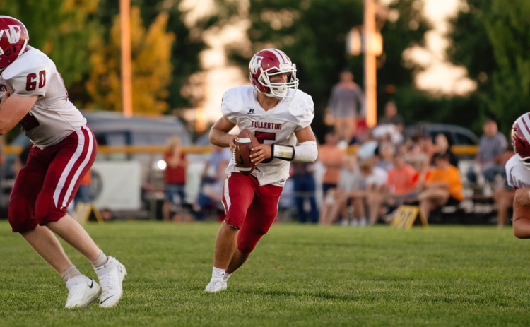 Fullerton senior Fletcher Dubas led the county with 935 passing yards and 20 touchdowns. NCJ file photos