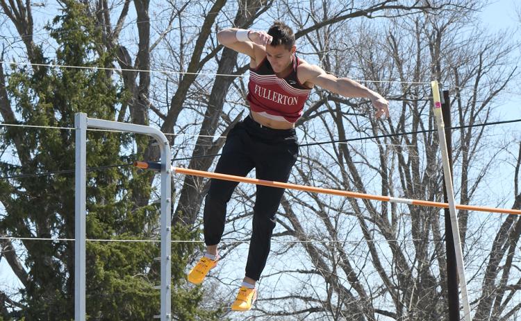 Former Fullerton student Roe Patton transferred to Aurora over the summer. He broke the school pole vault record in his first outdoor meet. NCJ file photo