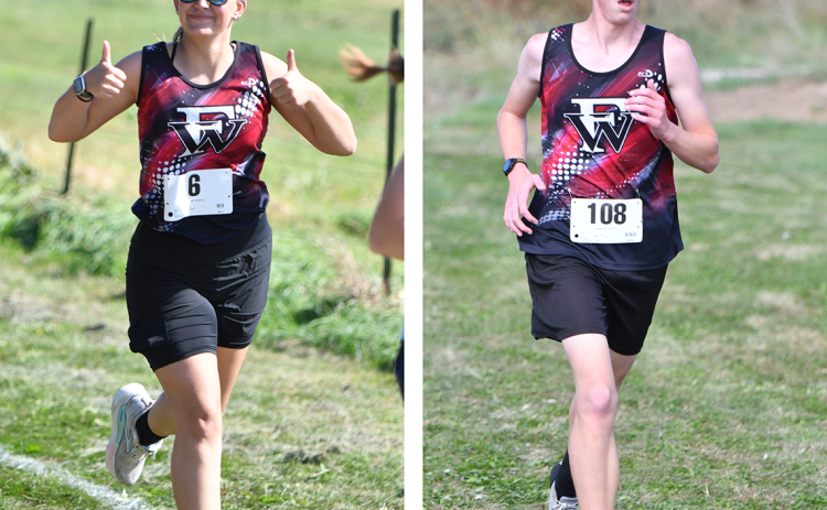 Delylla Olson (left) and Jacob Maxfield (right) both medals for the Warriors at the conference meet. NCJ photos by Rick Holtz