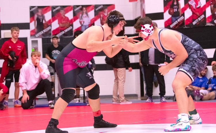 Parker Aaberg finished third at 215 pounds. NCJ photo by Melissa Aaberg