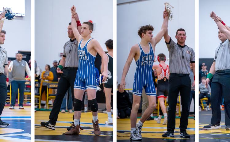 Twin River is sending 4 wrestlers — Cade Kunkel, Zach Held, Braxtin Fowler and Chance Swantek — to State this week in Omaha. NCJ photos by Jen Johnson