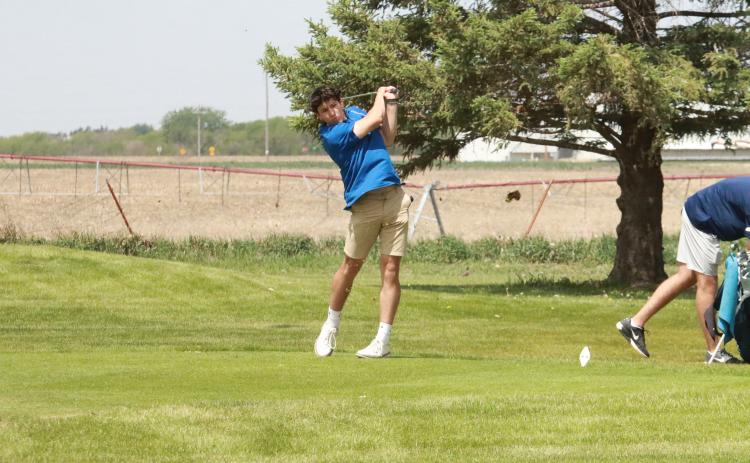 Corbin Rodriguez shot a 107 at the Crossroads Conference golf meet. NCJ photo by Ken Kush