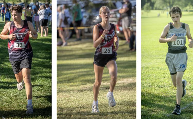 LEFT: Fullerton sophomore Kiptyn Hamik made his cross country debut last week in Albion, finishing 93rd with a time of 24:15.3. CENTER: Austry Adams was Fullerton’s top finisher on the girls team, crossing the finish line 69th with a time of 26:43.8. RIGHT: Twin River’s Carson Kershaw finished 109th with a time of 25:35.1. NCJ photos by Rick Holtz