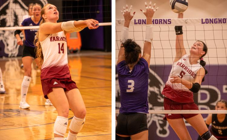 LEFT: Londyn Ziemba led Fullerton with 25 assists. She also had 7 digs, 4 kills and an ace. RIGHT: Brynn Bakewell finished with a team-high 14 kills against Burwell. She also had 5 aces, 6 digs and a block. NCJ photos by Rick Holtz