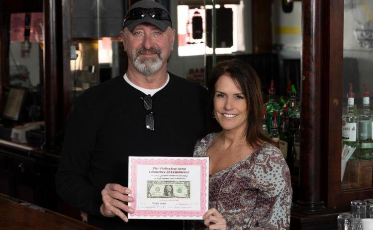 New Owners of Timber Creek Bar Receive First Dollar Award Todd &amp; Rita Hellbusch of Fullerton with their First Dollar Award From Fullerton Chamber Of Commerce. __________________________________________