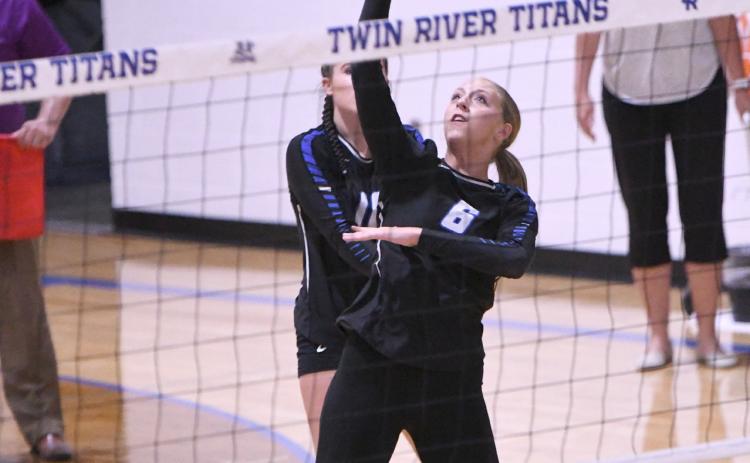 Tricia Kunkee led the Titan attack with 15 kills. NCJ photo by Rick Holtz