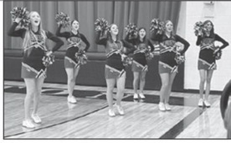 FHS Cheerleaders pump up the crowd during the games against Twin River. It was also the Team Parent’s Appreciation Night. -photo by Carla Wetovick